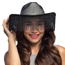 Chapeau Fabulous à franges noir