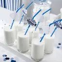 6 pailles avion bleues