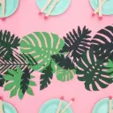 21 feuilles tropicales vertes 