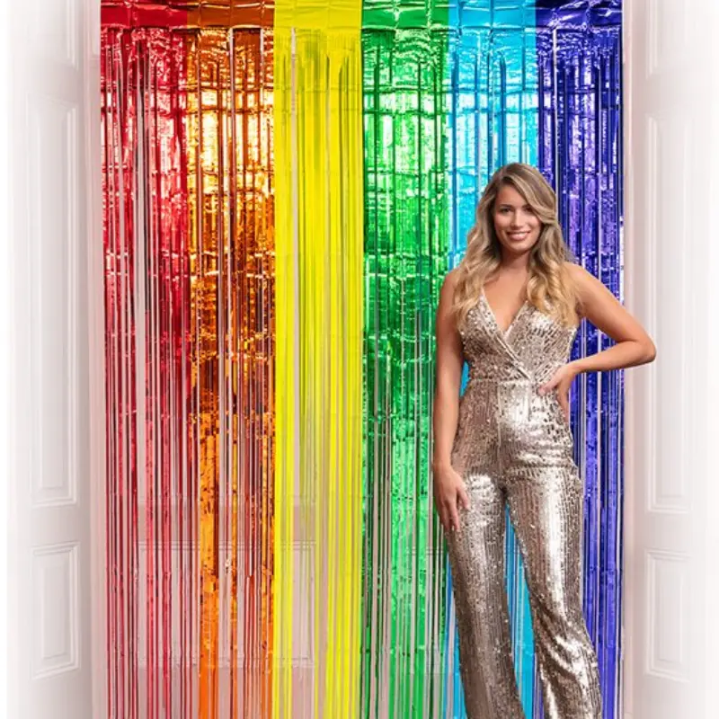 [BOL44763] Rideau de porte  (Multicolore holographique, 100*200)