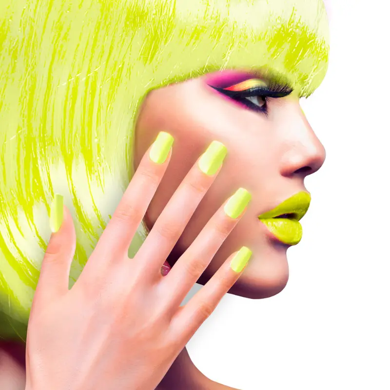 Set de 12 faux ongles néon auto-adhésifs