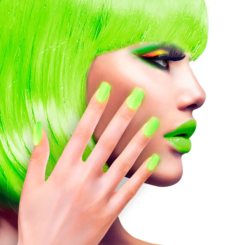 Set de 12 faux ongles néon auto-adhésifs