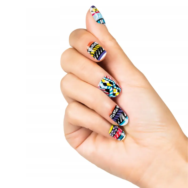 [BOL01505] Set de 24 faux ongles fantaisies  (Bleu foncé)