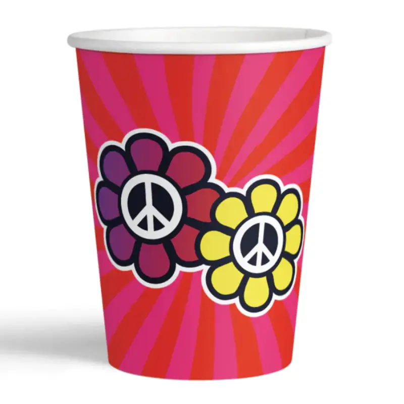 8 gobelets Hippie
