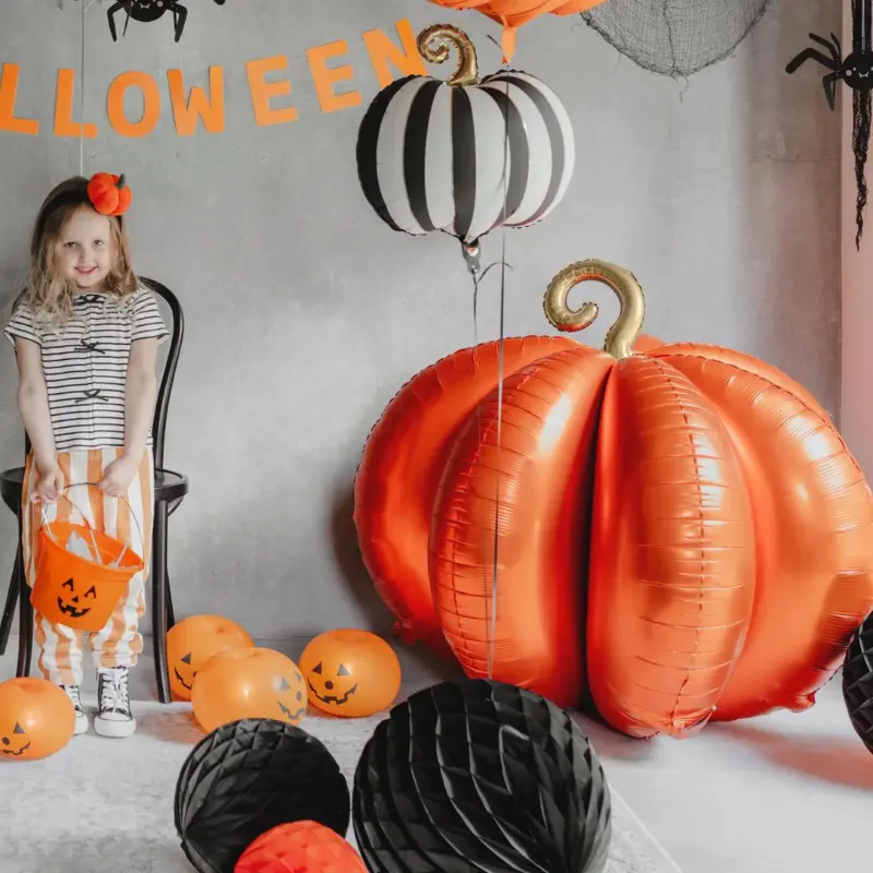 [PARFB299-005] 3D Orange Pumpkin Foil Balloon 90 cm