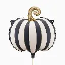 Ballon citrouille rayée 18" noir et blanc