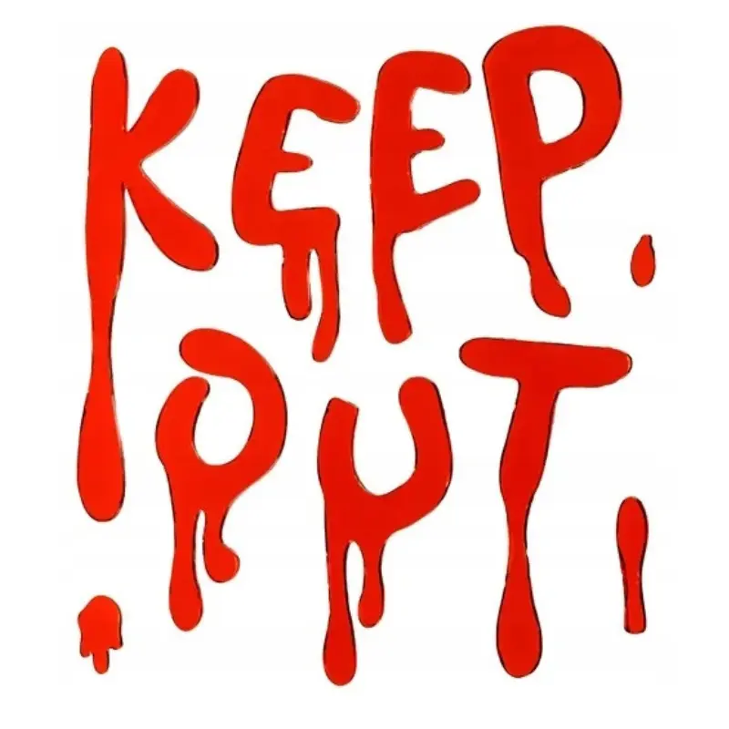 Autocollants en gel pour fenêtre "Keep Out" rouge