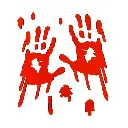 Autocollants en gel pour fenêtre Mains Sanglantes, rouge