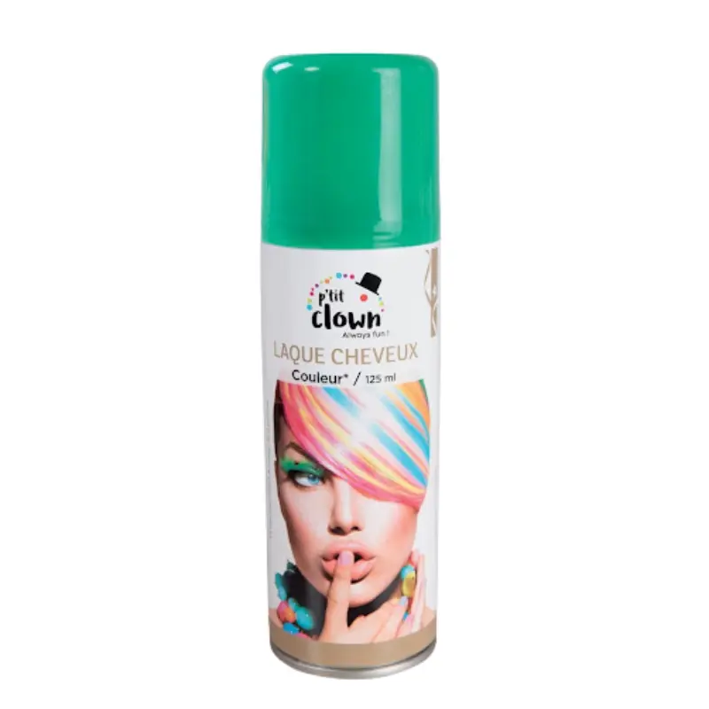 Laque coloré vert pour cheveux