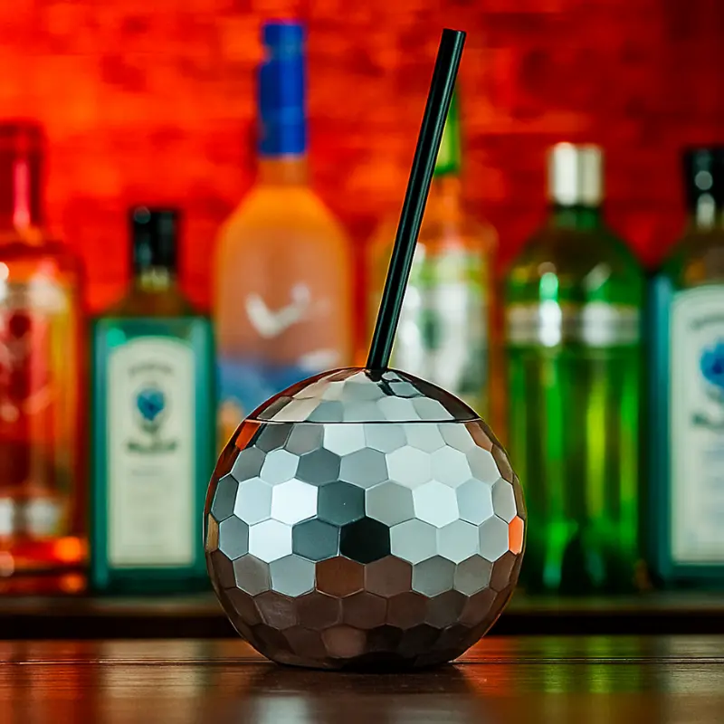 Gobelet boule disco argent 