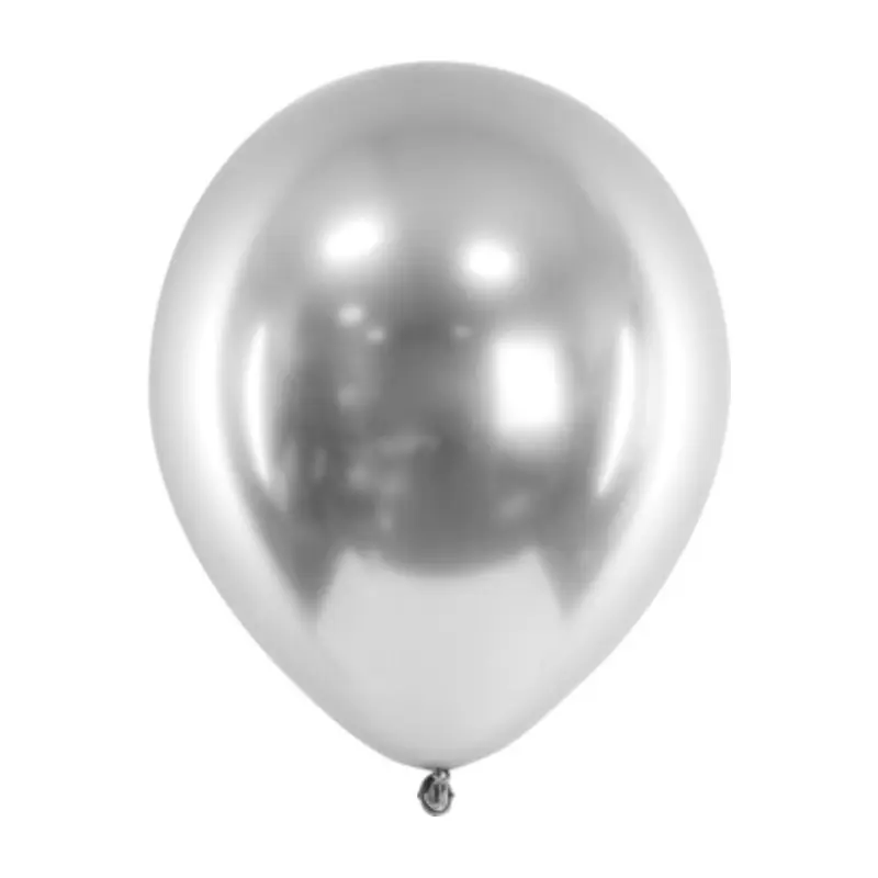 50 ballons latex 30 cm argent chrome 
