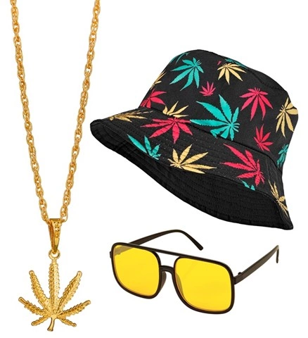 [WID28161] Accessoire-Set Hip-Hop 90er Gold