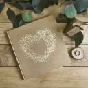 Kraft and Gold Guest Book with Engraved Heart