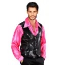Black Sequin Waistcoat for Men