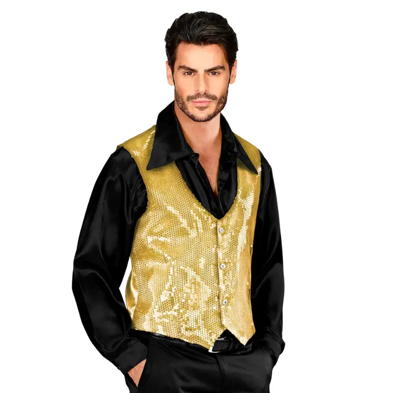 Goldene Paillettenweste für Herren