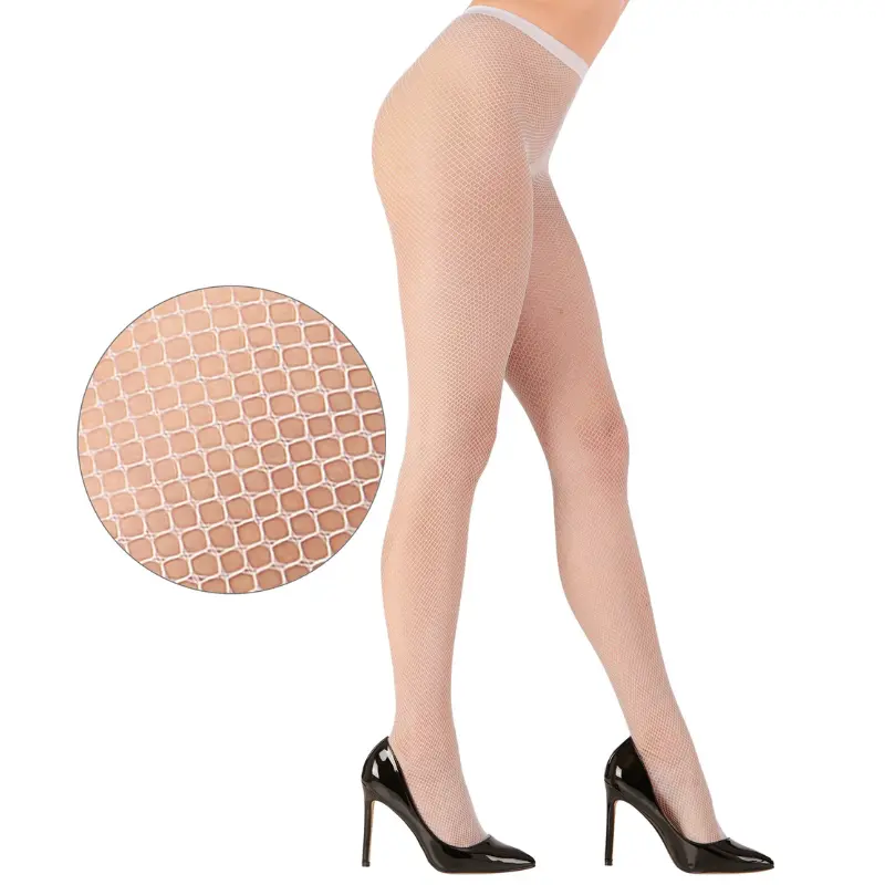 [WID2062B] Weiße Netzstrumpfhose (XL)
