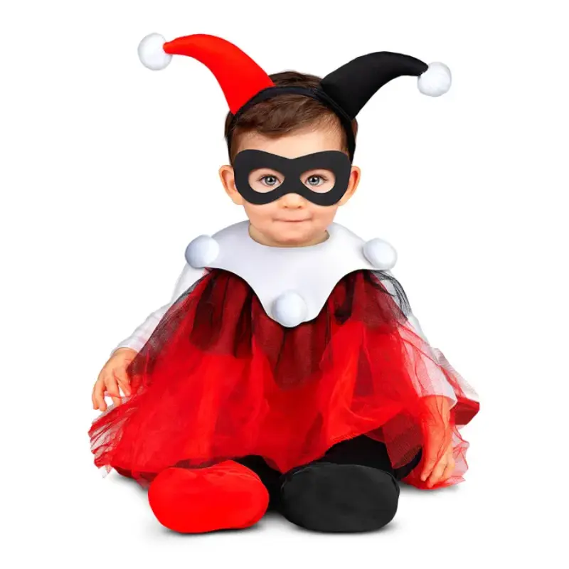 Déguisement bébé Arlequine rouge et noir