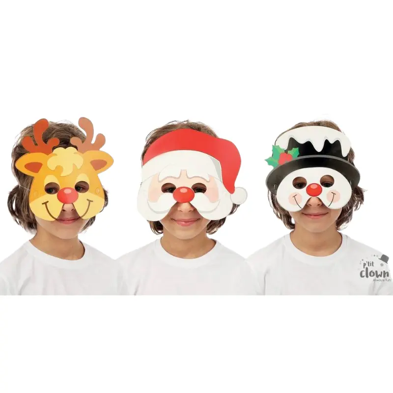 [PCL23670] Lot de 3 masques Noël enfant