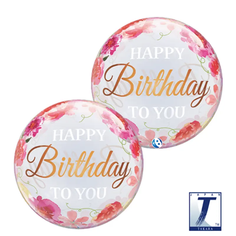 Bubble Happy Birthday to you fleurs 22"