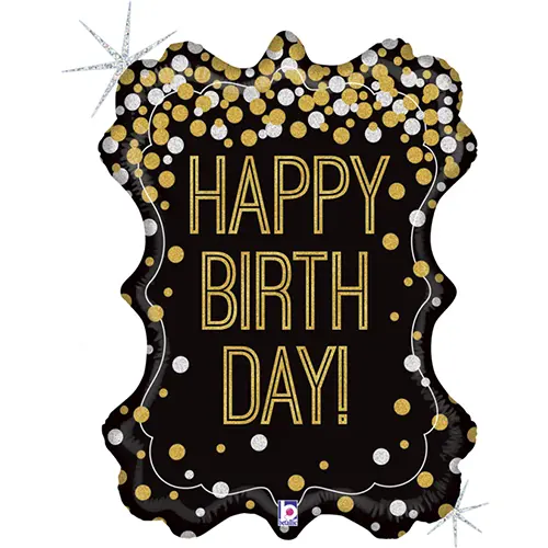 Ballon Happy birthday métallique 86 cm 
