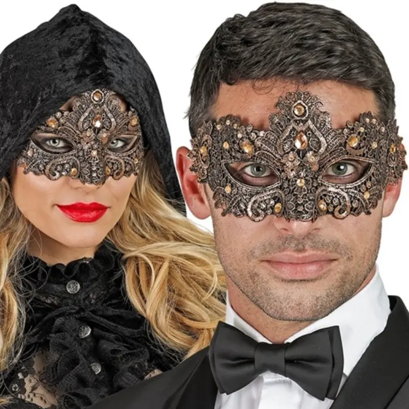 Masque dentelle bronze