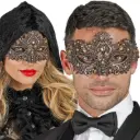Masque dentelle bronze