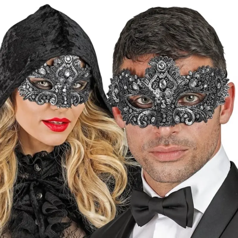 Masque dentelle argent