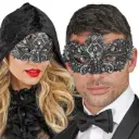 Masque dentelle argent