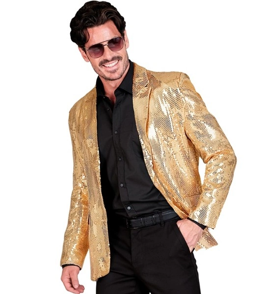 [WID12631] Gold Sequin Jacket for Men (S)