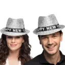 Chapeau Happy New Year argent