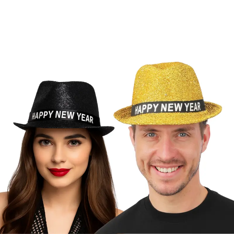 [PCL24375] Chapeau Nouvel An LED (Noir)