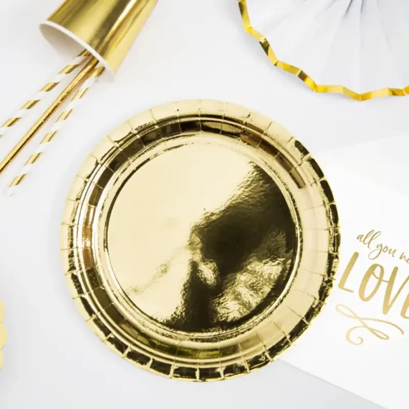 Assiettes or métallisé