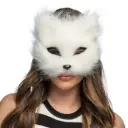 Masque chat blanc en peluche