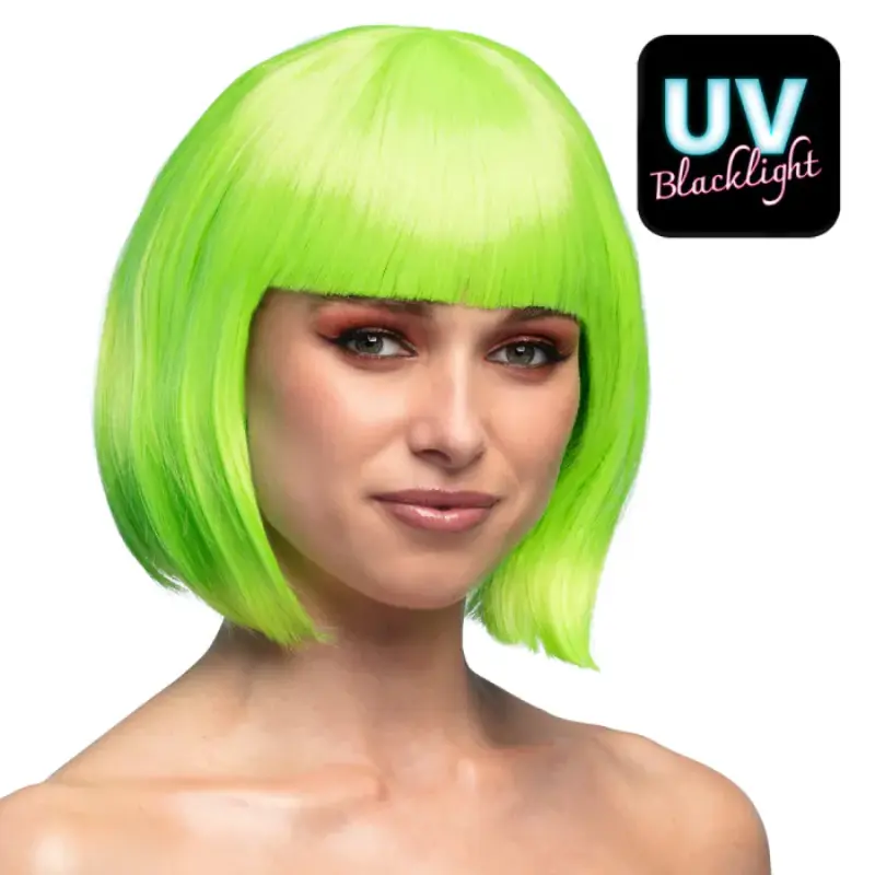 Perruque cabaret vert fluo