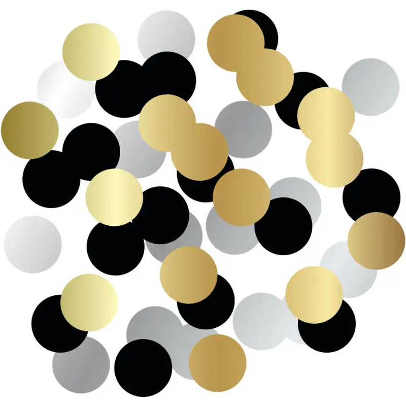 Confettis or, noir et argent