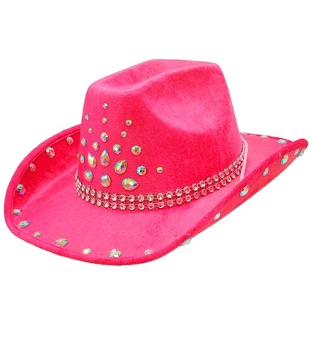 [WID25698] Pink cowboy hat with rhinestones