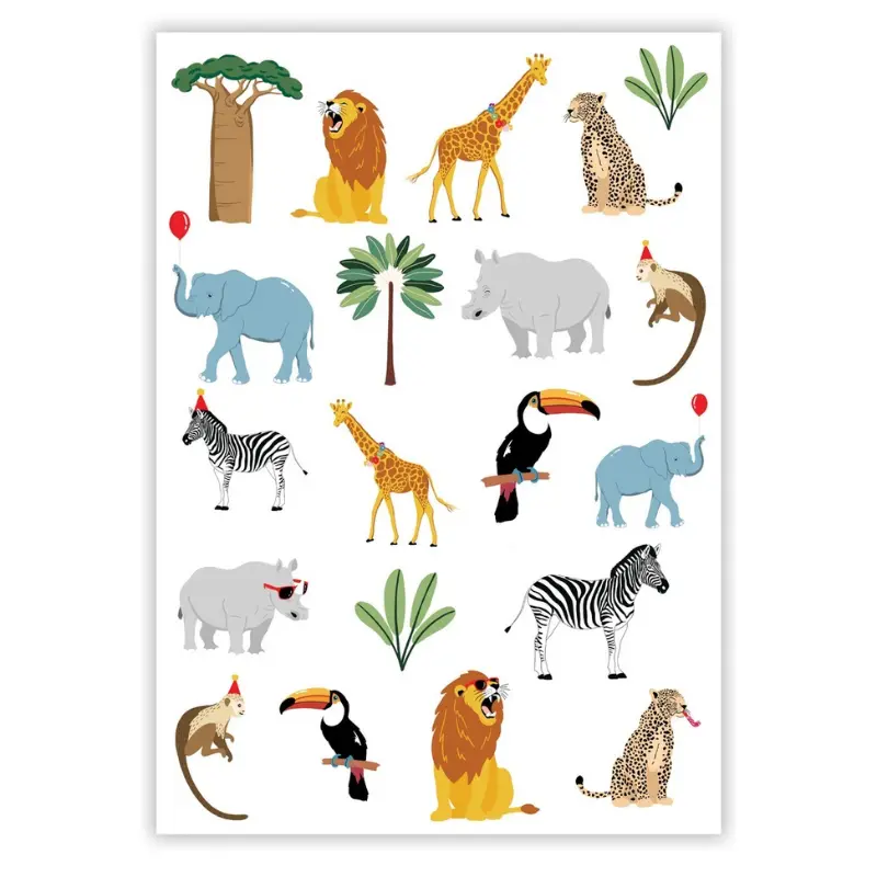 [PCL23910] Temporäre Tattoos - Savannentiere