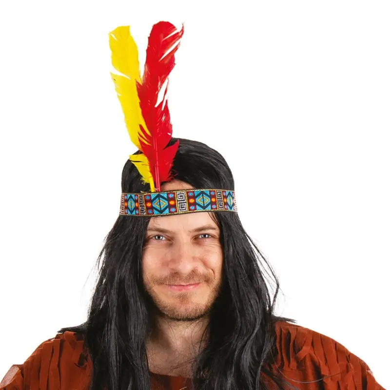 [PCL18640] Indian headband with 2 feathers