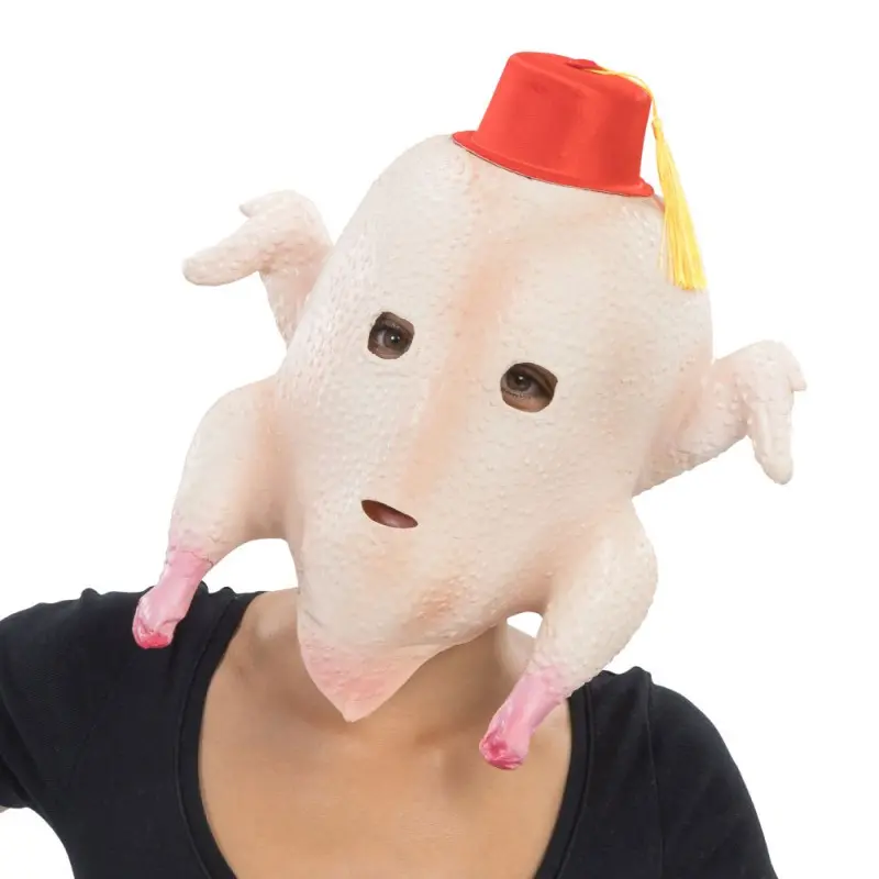 [CHA14528] Masque de dinde en latex avec chapeau rouge - Friends