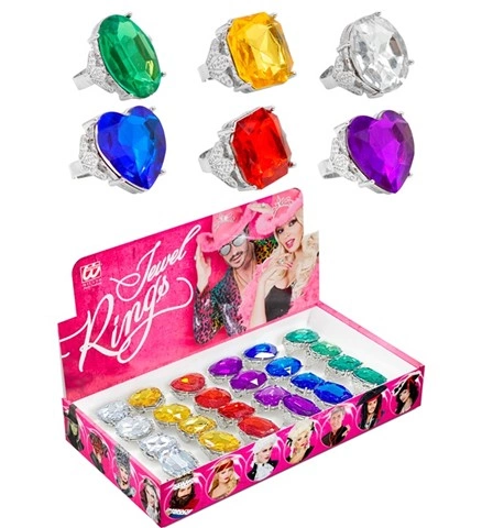 [WID30312] Gemstone Ring - 4 assorted designs, 6 colours