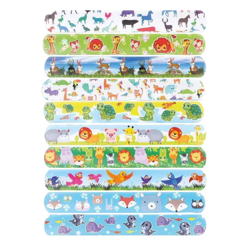 [PCL23467] Animal Slap Bracelets, pack of 6