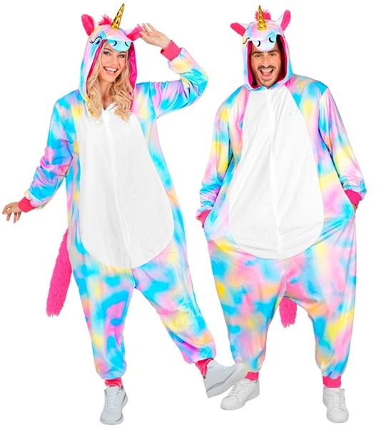 [WID45841] Einhorn Plüsch-Onesie für Erwachsene (S/M)
