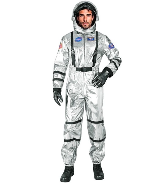 [WID28063] Silbernes Astronauten-Kostüm für Erwachsene (L)