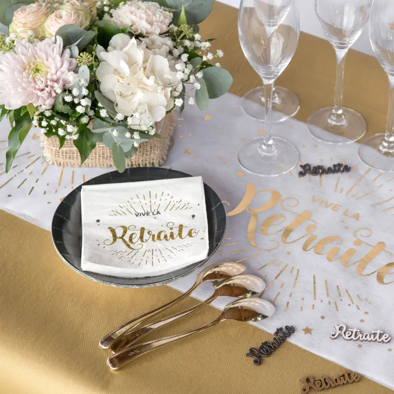 [SAN5649/0-1] Napkins "Happy Retirement"