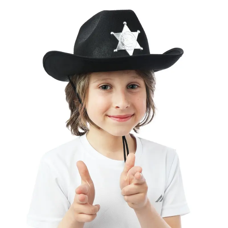 [PCL11236] Chapeau Shérif noir enfant