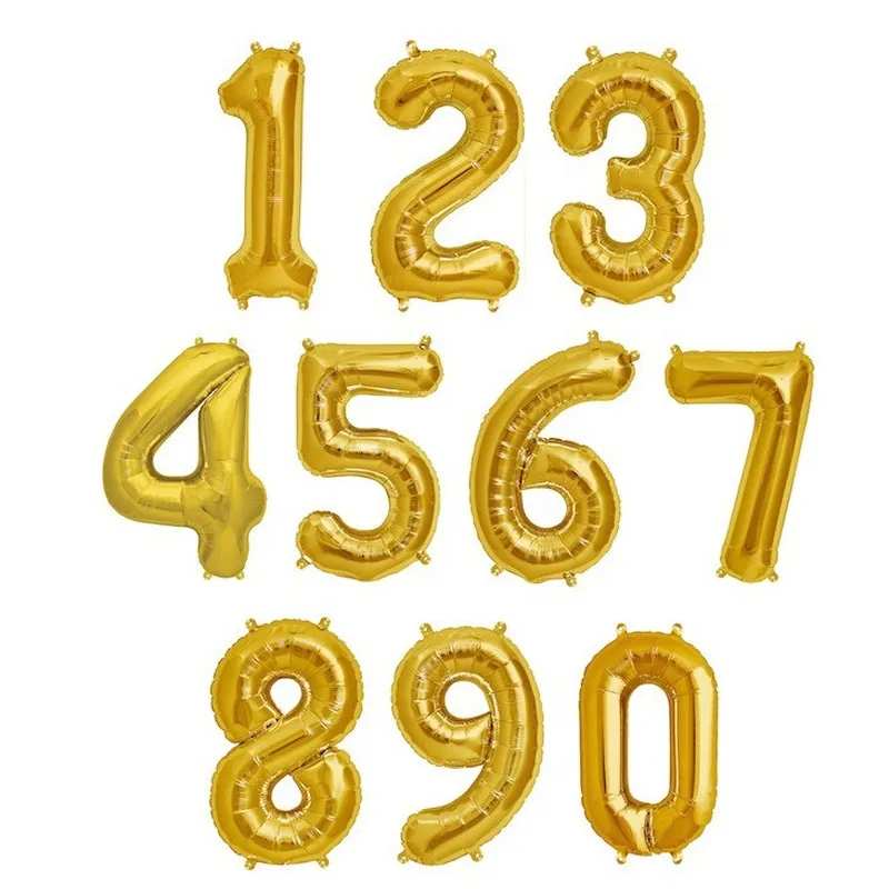 Ballons chiffres or 86 cm