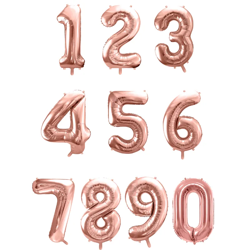 Ballons chiffres rose gold 86 cm