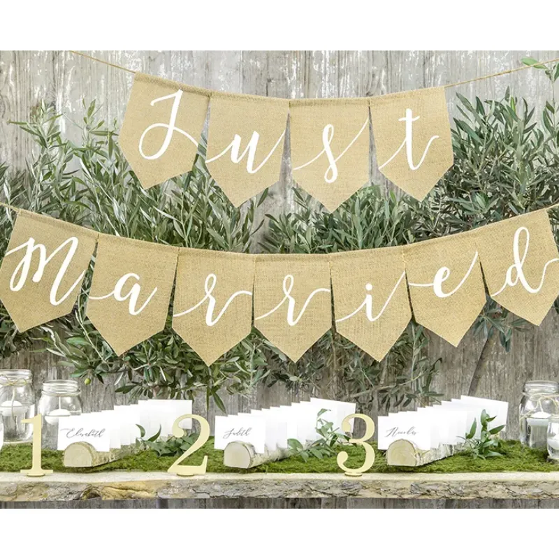 Guirlande en jute "Just Married"