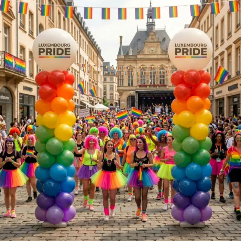 Déco colonne de ballons Pride