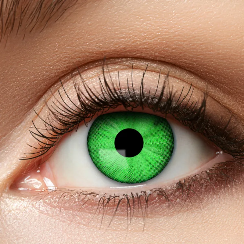 [ZOEW18] Lentilles fantaisie Electro Green vertes — 1 semaine
